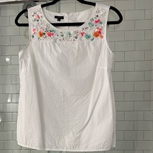 Talbots Sleeveless Blouse, Floral Sequins and Beads, sz 10P